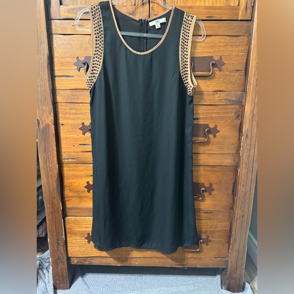Ya Los Angeles Black Dress with Tan Details